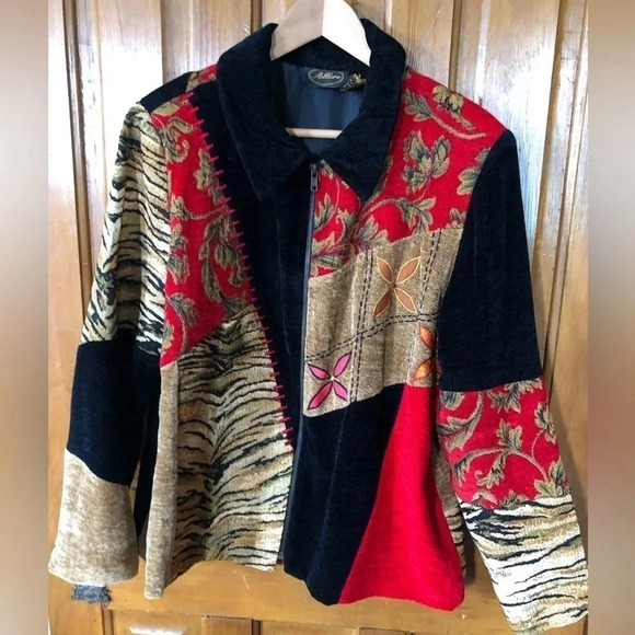 Vtg Allure Patchwork  Jacket - Picture 1 of 15